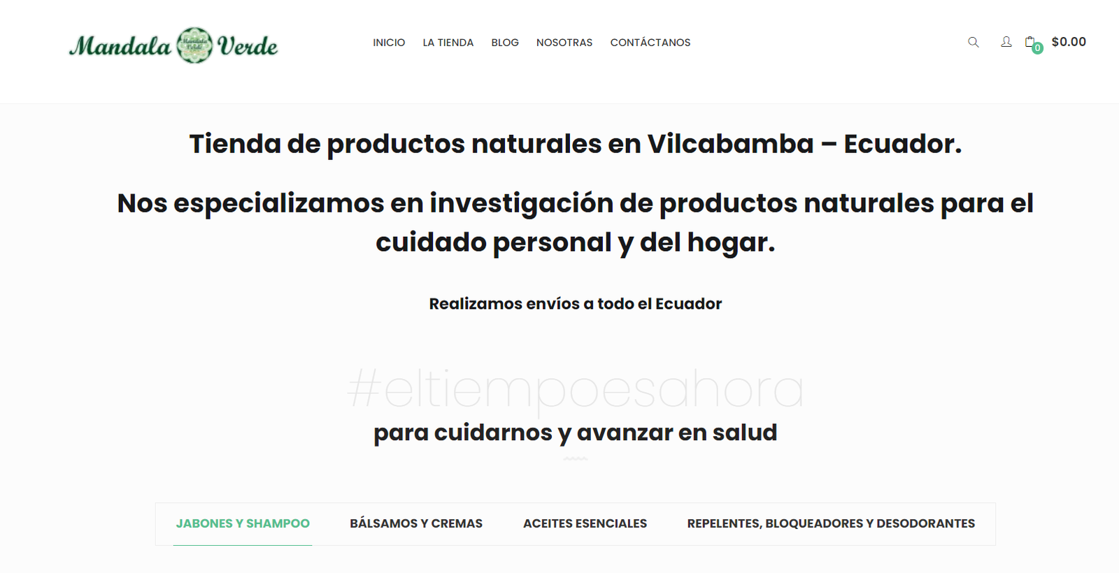 Tienda en línea de Mandala Verde. Productos Naturales en Ecuador