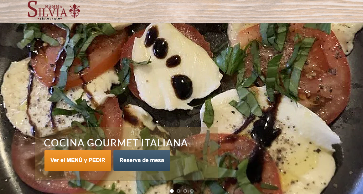 Portada del sitio web Ristorante Mamma Silvia desarrollado por Creativos PachaMamita Ecuador