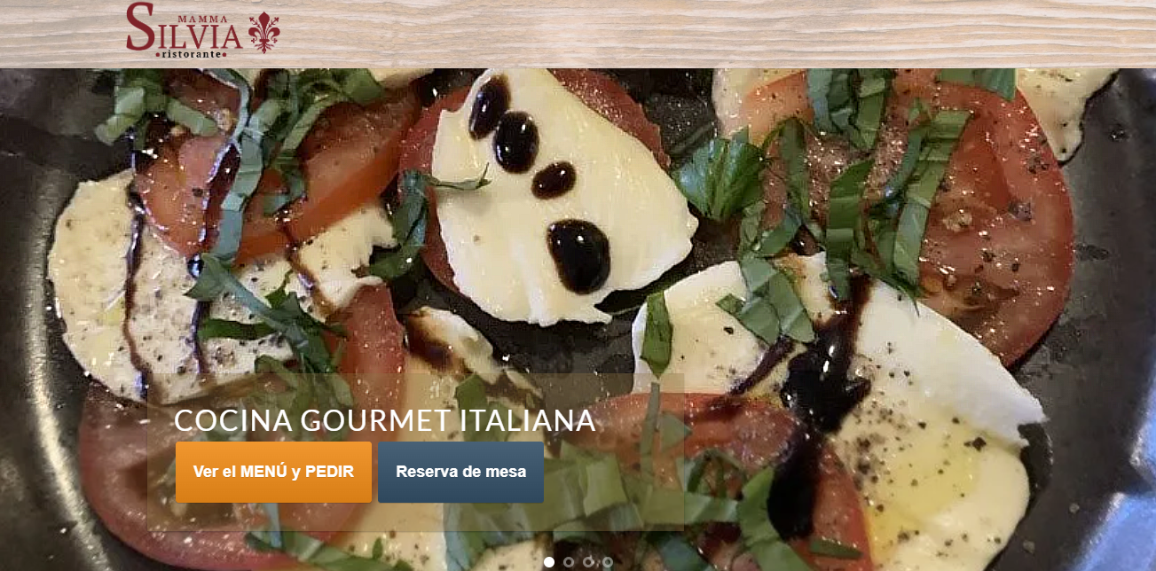 Portada del sitio web Ristorante Mamma Silvia desarrollado por Creativos PachaMamita Ecuador
